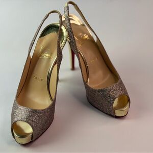 Christian Louboutin Brown Heels with Red Sole